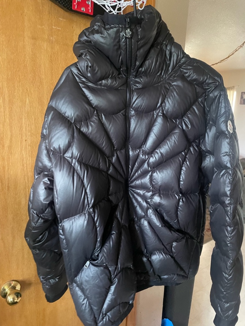 Moncler Men's Shiny spider-man collaboration puffer
